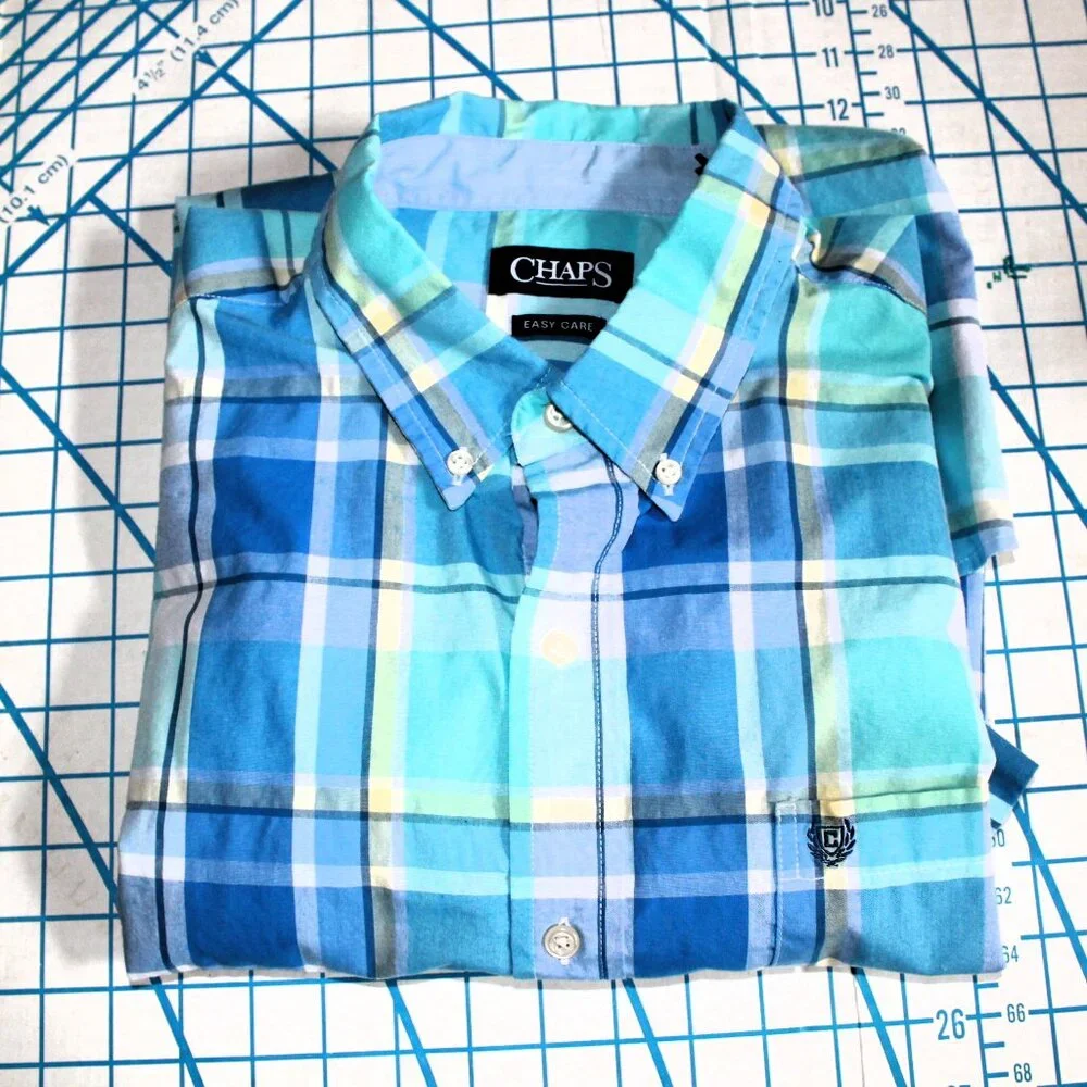 CHAPS Easy Care Short Sleeve Shirt, XL
